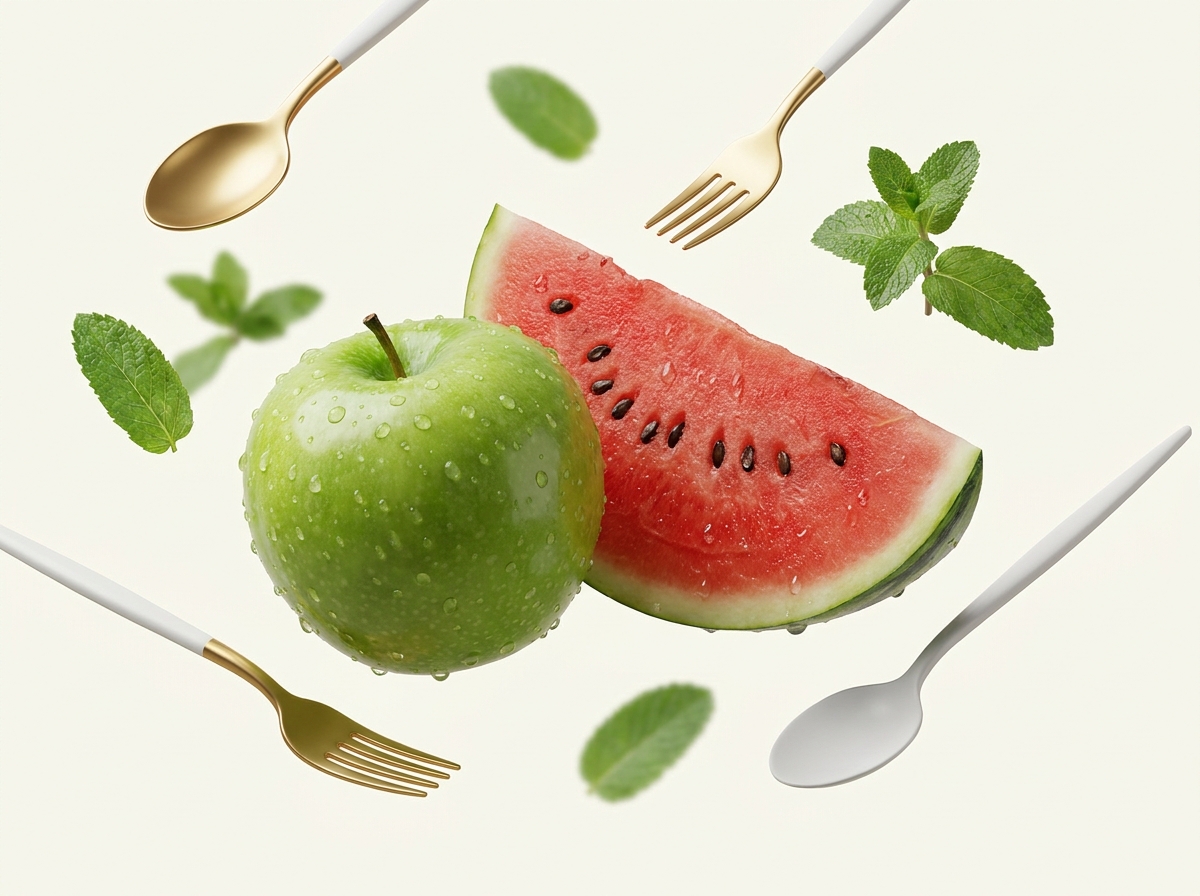 3D Apple and Watermelon Nutrition composition